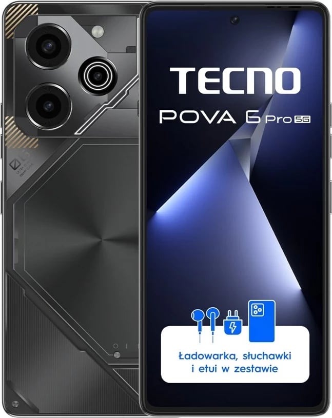 Celular TECNO Mobile Pova 6 Pro 5G, 12 GB RAM, 256 GB, Gri Meteorite