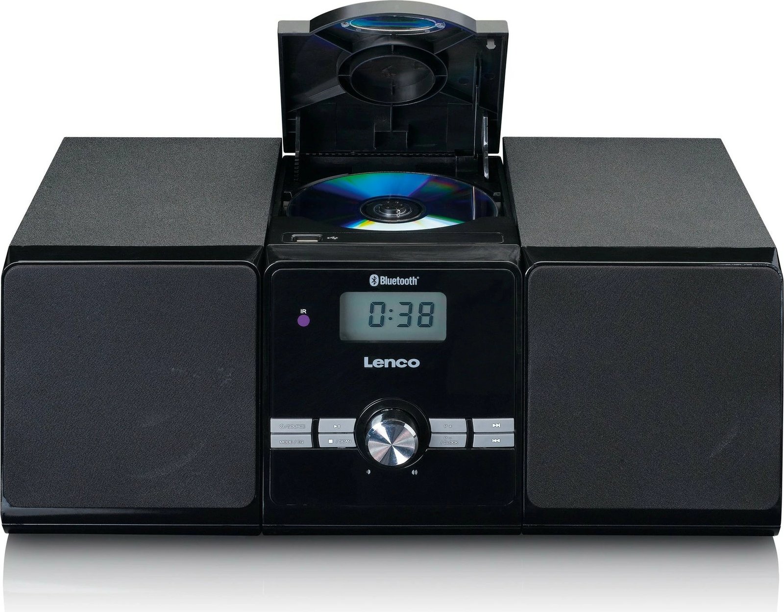 Sistem zëri Lenco MC-030, Bluetooth, USB, FM, i zi