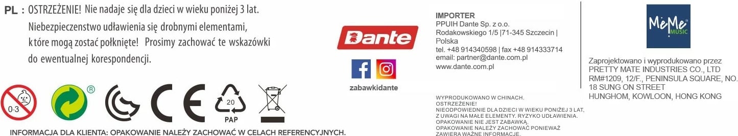 Kitarë spanjolle plastike, Dante, 019-30055, 6 tela metalike, për fëmijë 3+, kafe