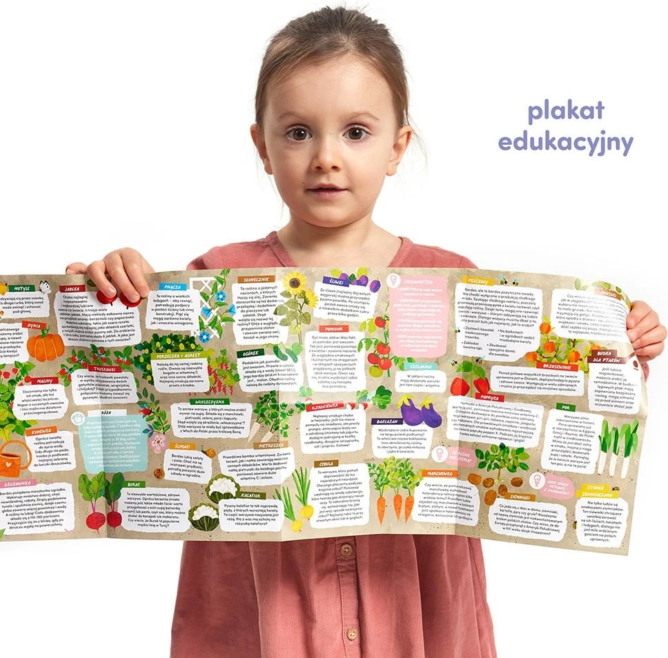 Puzzle edukativ CzuCzu Co rośnie w ogródku, 40 pjesë, me kartela shtesë, për fëmijë
