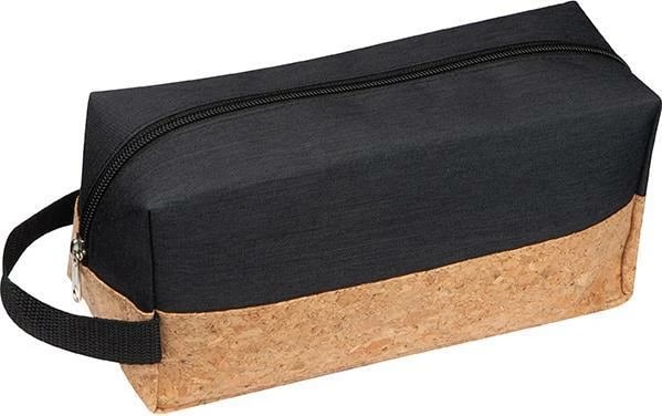 Çantë kozmetike MACMA me fund tapë, H11.5x25x10.5cm, e zezë