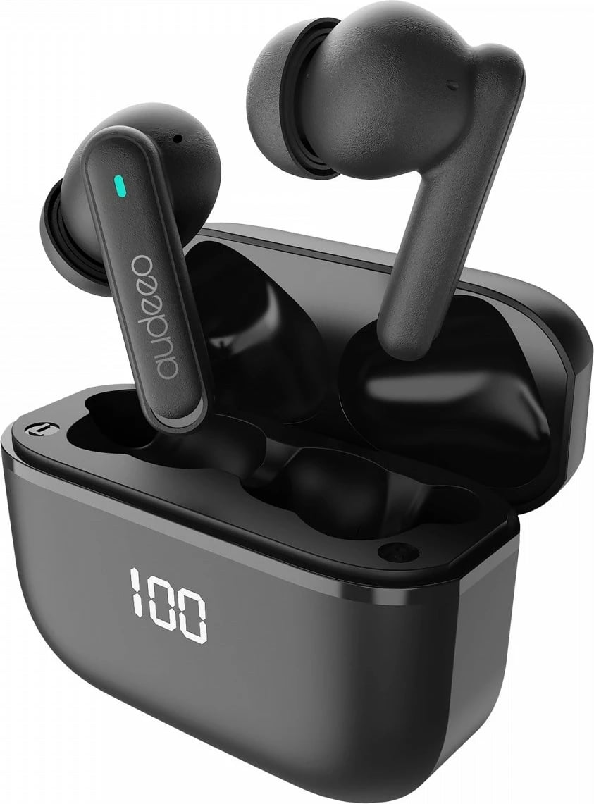 Kufje TWS Audeeo Aeropods, Bluetooth 5.3, ANC, me kuti karikimi, të zeza Kufje TWS Audeeo Aeropods, Bluetooth 5.3, ANC, me kuti karikimi, të zeza