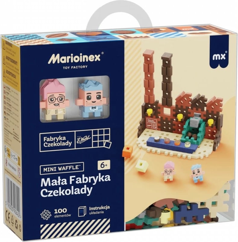Set lodrash ndërtimi Marioinex Mini Waffle, 100 elemente, Fabrika e Çokollatës, shumëngjyrëshe