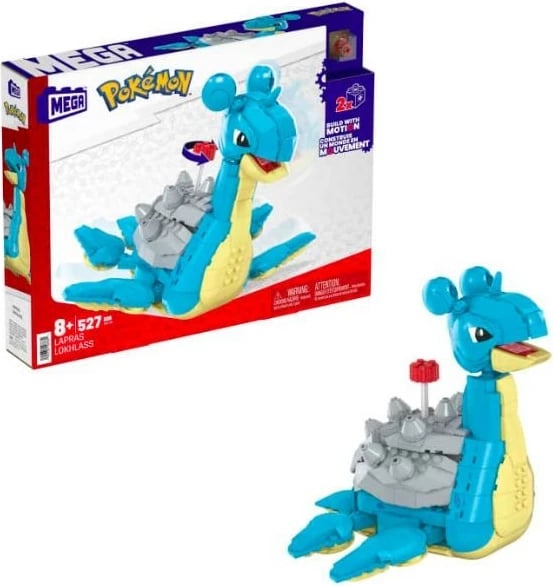 Set ndërtimi Mega Bloks Pokémon Lapras HKT26, 527 pjesë, plastikë, blu