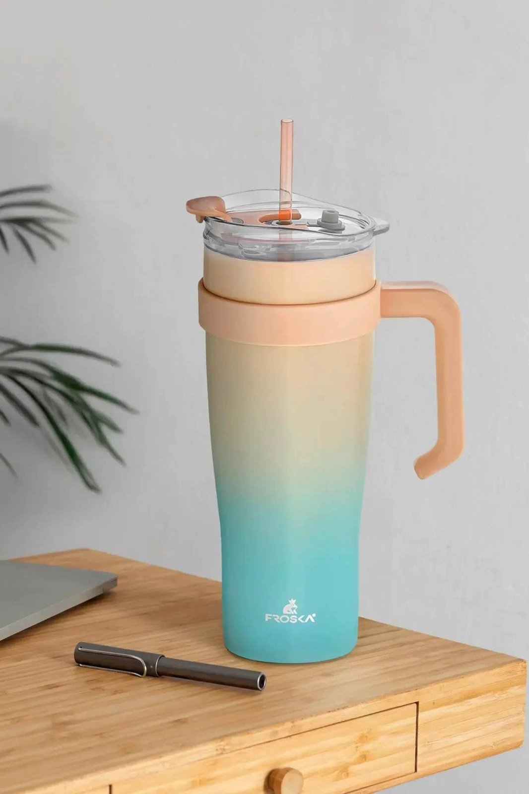 Termos çelik inox, ngjyrë rozë dhe kaltër, Hermia Concept, MCH0011176, 8x27cm