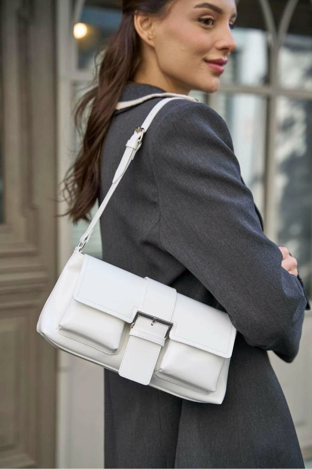 Çantë dore e bardhë Zoozie Bags, MK1020225SV10-003