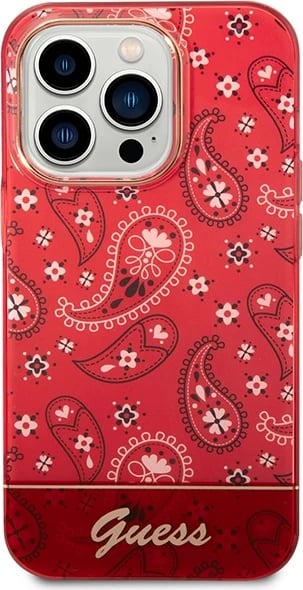 Mbështjellës Guess Bandana Paisley për iPhone 14 Pro Max 6.7", i kuq, hardcase Mbështjellës Guess Bandana Paisley për iPhone 14 Pro Max 6.7", i kuq, hardcase