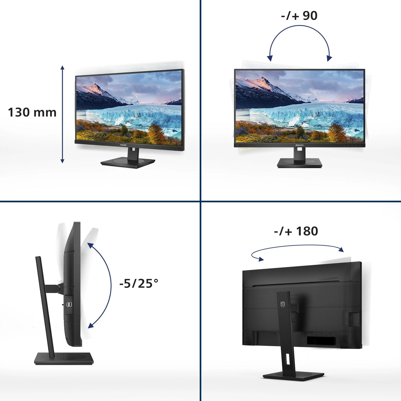 Monitor Philips S Line 273S1/00, 27", Full HD, LCD, 4 ms, E zezë