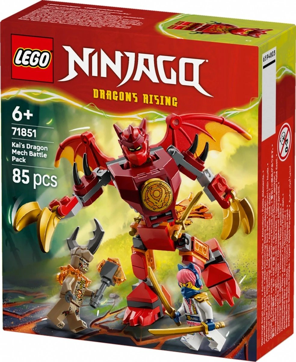 Set ndërtimi, LEGO NINJAGO 71851 Kai Dragon Mech Battle Pack, 85 pjesë