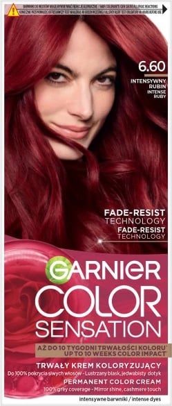 Krem për ngjyrosje flokësh për femra Garnier Color Sensation 6.60 Intensywny Rubin
