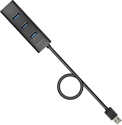 Hub USB 4-portësh AXAGON HUE-S2BP me karikues, 1.2m, i zi
