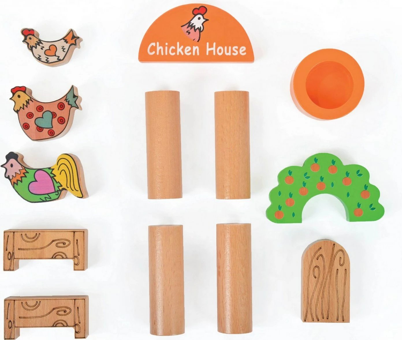 Lodër druri për fëmijë, shtëpi pulash, Skye Decor, shumëngjyrëshe