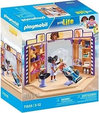 Set lodrash Playmobil My Life 71535, sallon flokësh dhe berber, 80 pjesë