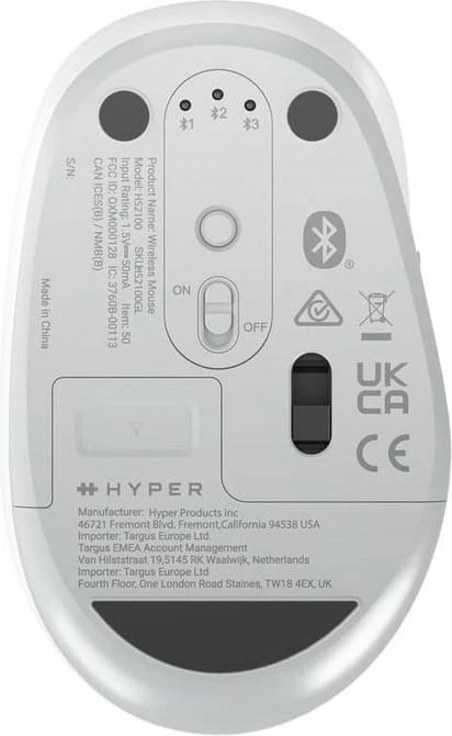 Maus wireless Targus Hyper HyperSpace Next, Bluetooth, 2400 DPI, 6 butona, bardhë/gri