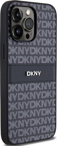 Mbështjellës DKNY Mono Stripe & Metal Logo për iPhone 14 Pro Max, i zi