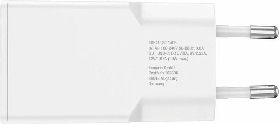 Karikues 4smarts PDPlug Slim, 20W, i bardhë