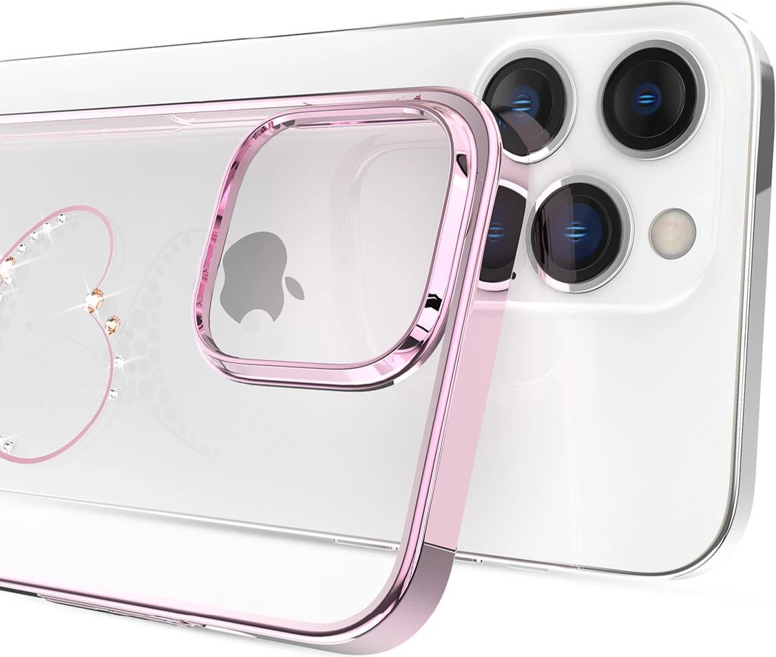 Mbështjellës Kingxbar Wish Series për iPhone 14 Pro, me kristale Swarovski, Rozë