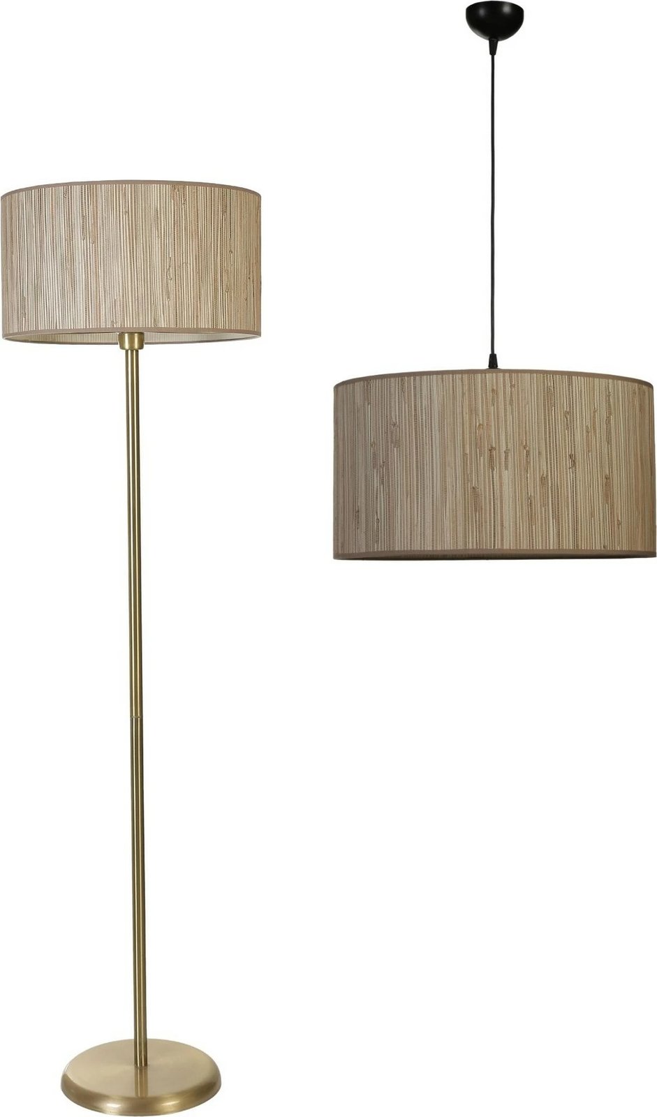 Set llambë tavani dhe llambadar dyshemeje Opviq, 8873-9, ngjyrë mink dhe ari