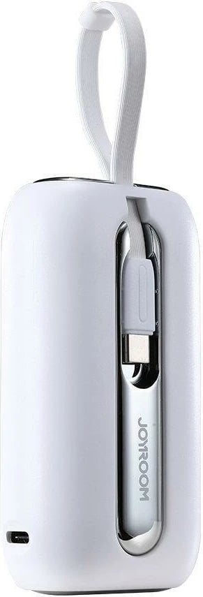 Powerbank Joyroom JR-L012, 10000mAh, 22.5W, me 2 kabllo të integruara USB-C dhe Lightning, Bardhë