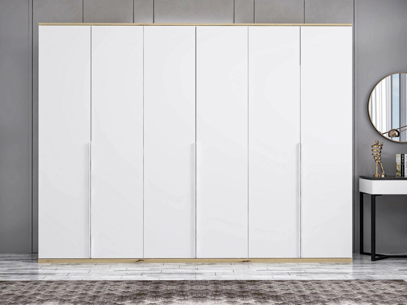 Dollap Skye Decor, Kale Line, i bardhë, 270x206x52cm