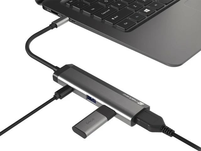 Multiport Natec Fowler Slim NMP-1984, 2x USB 3.0, HDMI 4K, USB-C PD, grafit