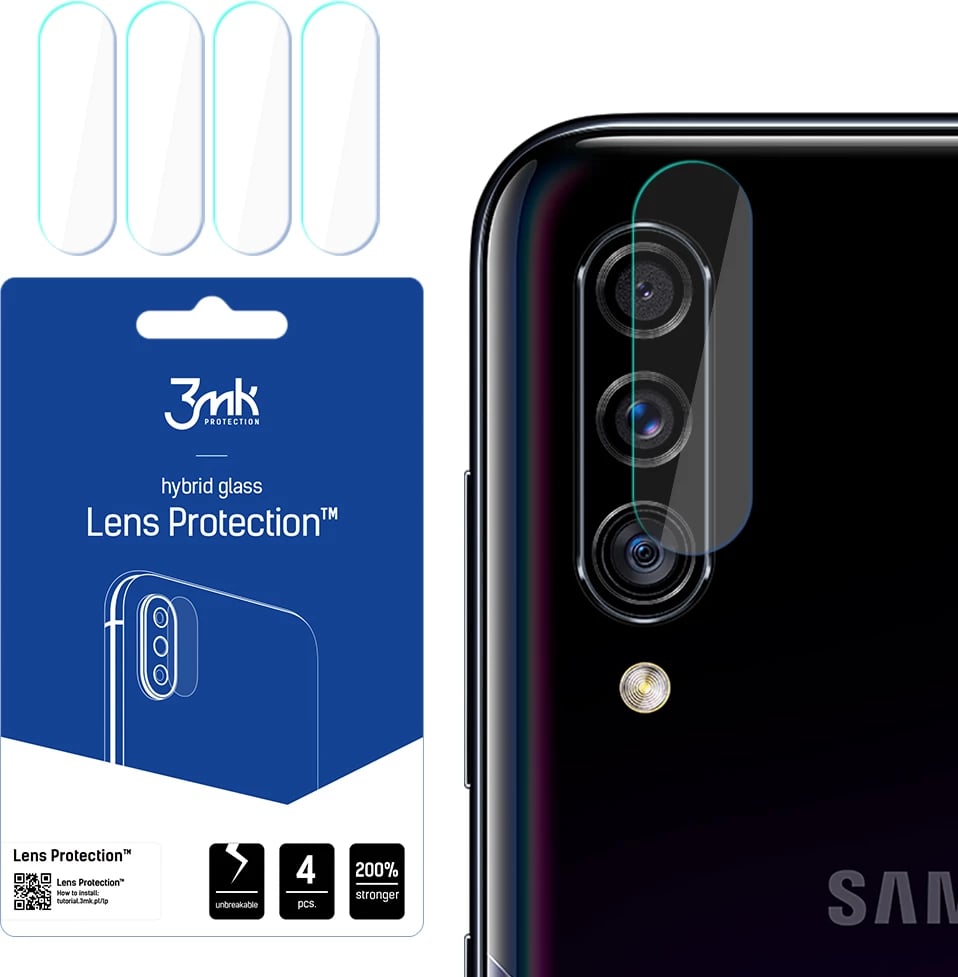 Mbrojtës xhami për kamerë 3mk Protection për Samsung Galaxy A30s, set 4 copë
