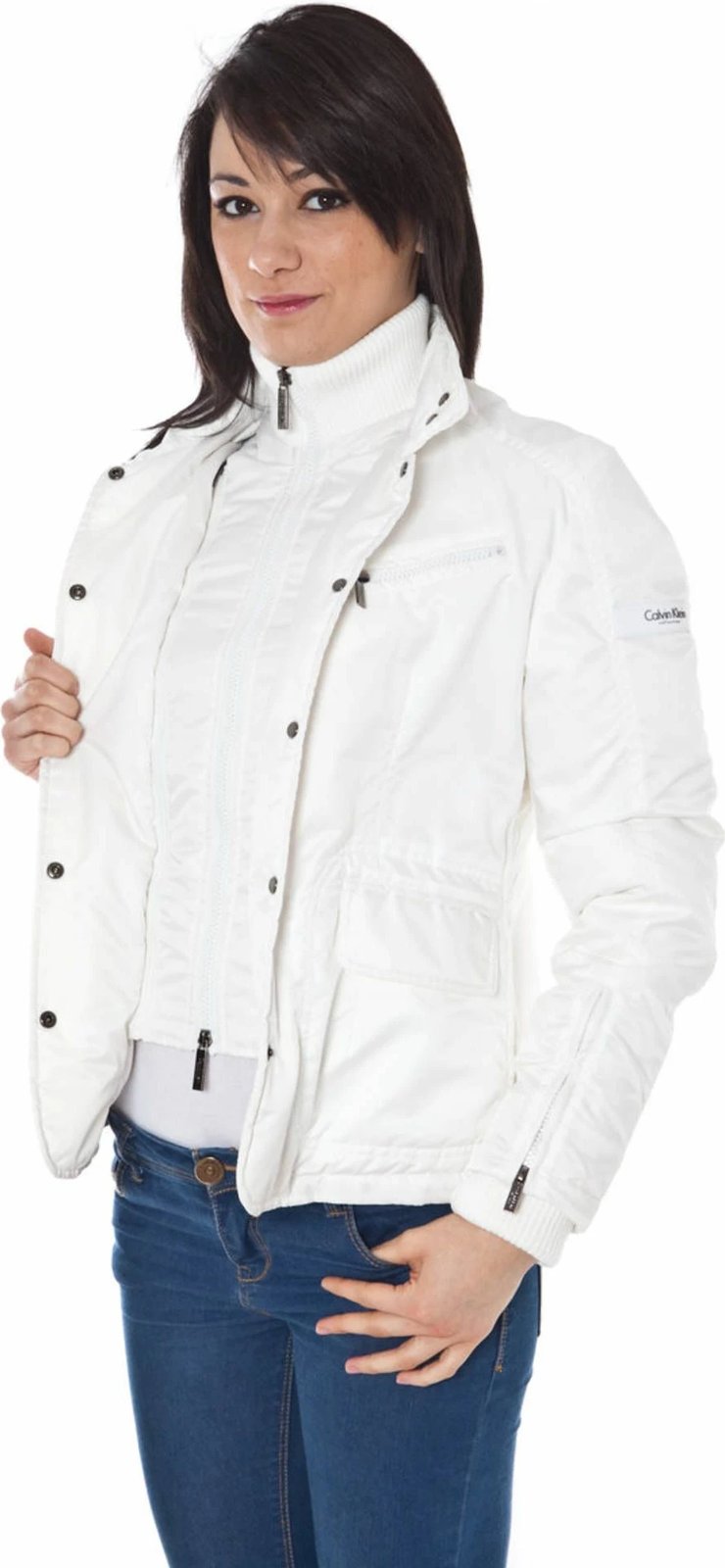 Jakne për femra Calvin Klein down, e bardhë
