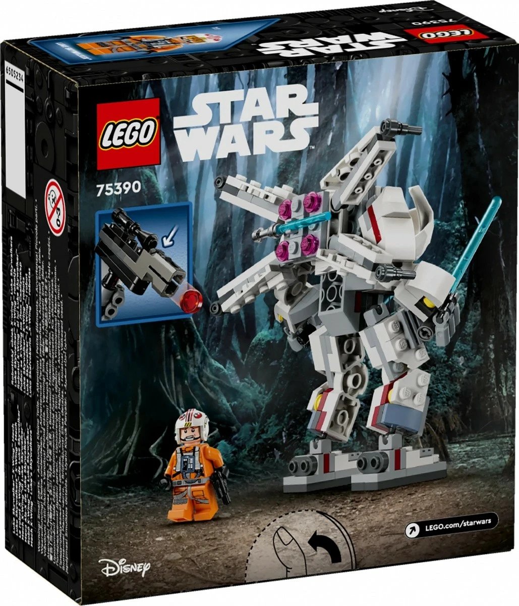 Set LEGO Star Wars 75390 Luke Skywalker X-Wing Mech, 195 pjesë, për fëmijë, Bardhë
