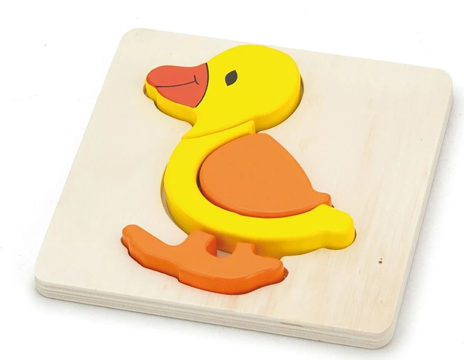 Puzzle druri, Viga, Duck, 4 copa, 145 x 145 x 18 mm, shumëngjyrësh