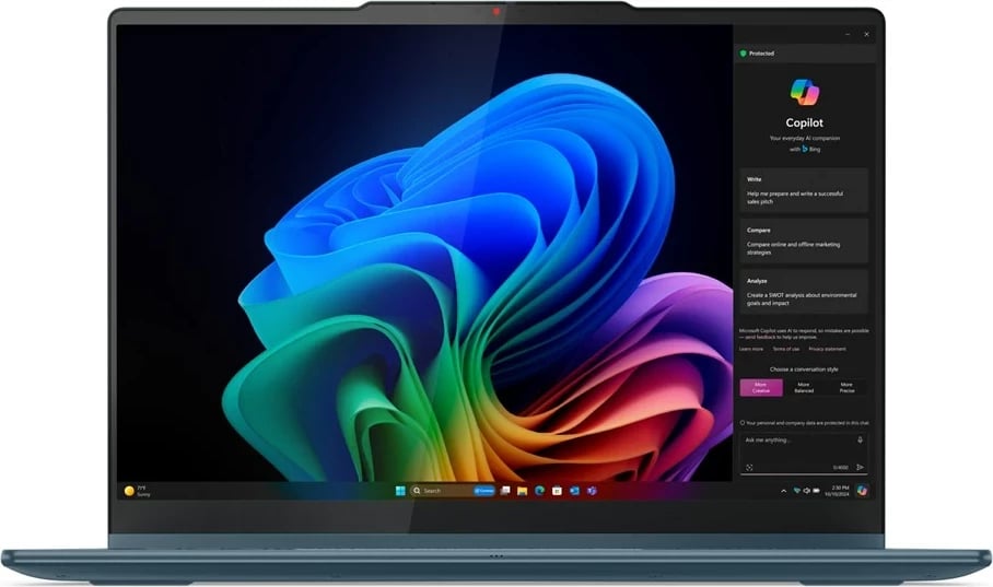 Laptop 2-në-1 Lenovo Yoga 7 14AKP10, AMD Ryzen AI 5 340, 16 GB RAM, 512 GB SSD, 14", Touchscreen, Teal