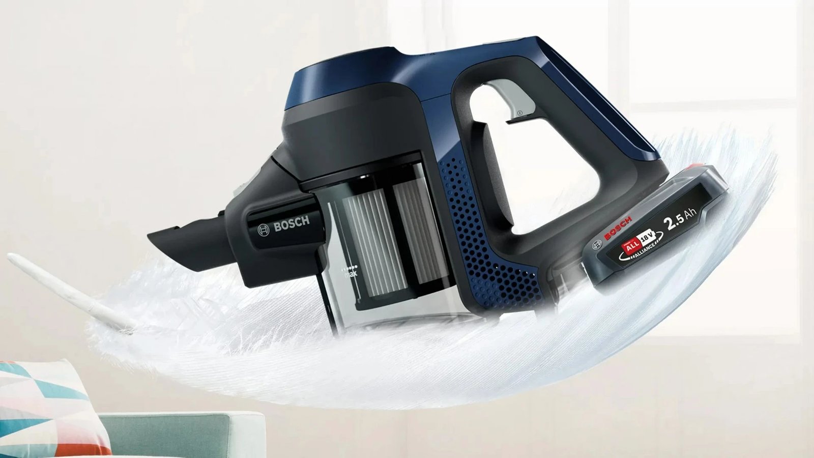 Fshesë elektrike Bosch Serie 6 BCS611P4A, pa kabllo, 0.3 L, e zezë