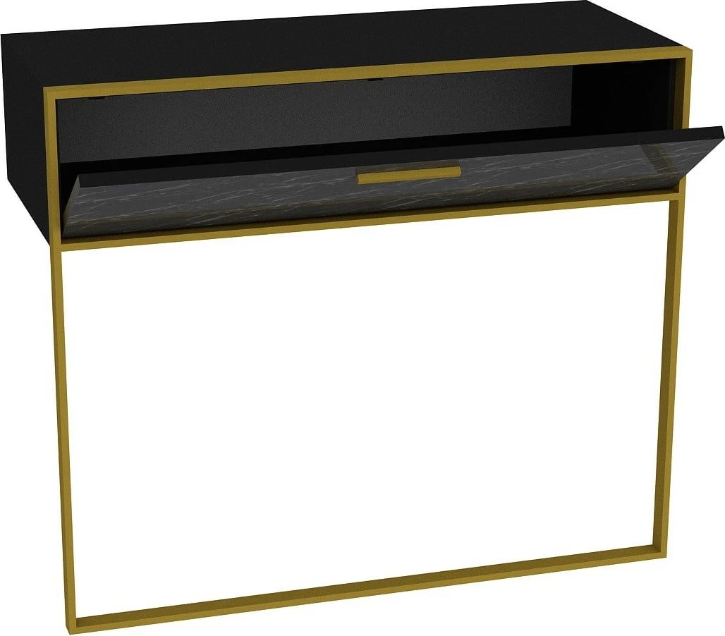 Kredencë Hanah Home Polka, ngjyrë e zezë dhe ari