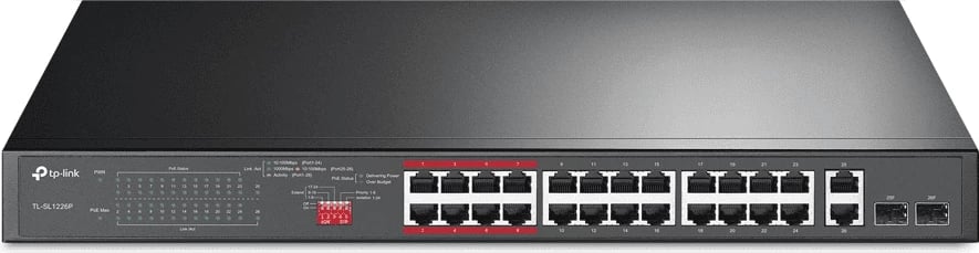Switch TP-Link TL-SL1226P, model biznesi me shumë porta, e zezë