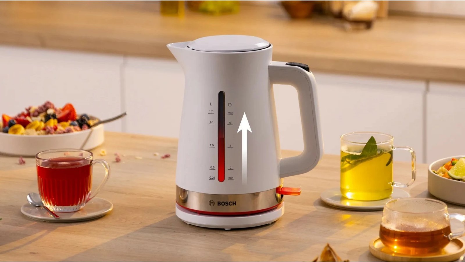Çajnik Bosch TWK4M221, 1.7 L, 2400 W, Bardhë Çajnik Bosch TWK4M221, 1.7 L, 2400 W, Bardhë