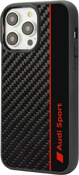 Mbështjellës Audi Carbon Fiber Stripe për iPhone 14 Pro Max 6.7", i zi