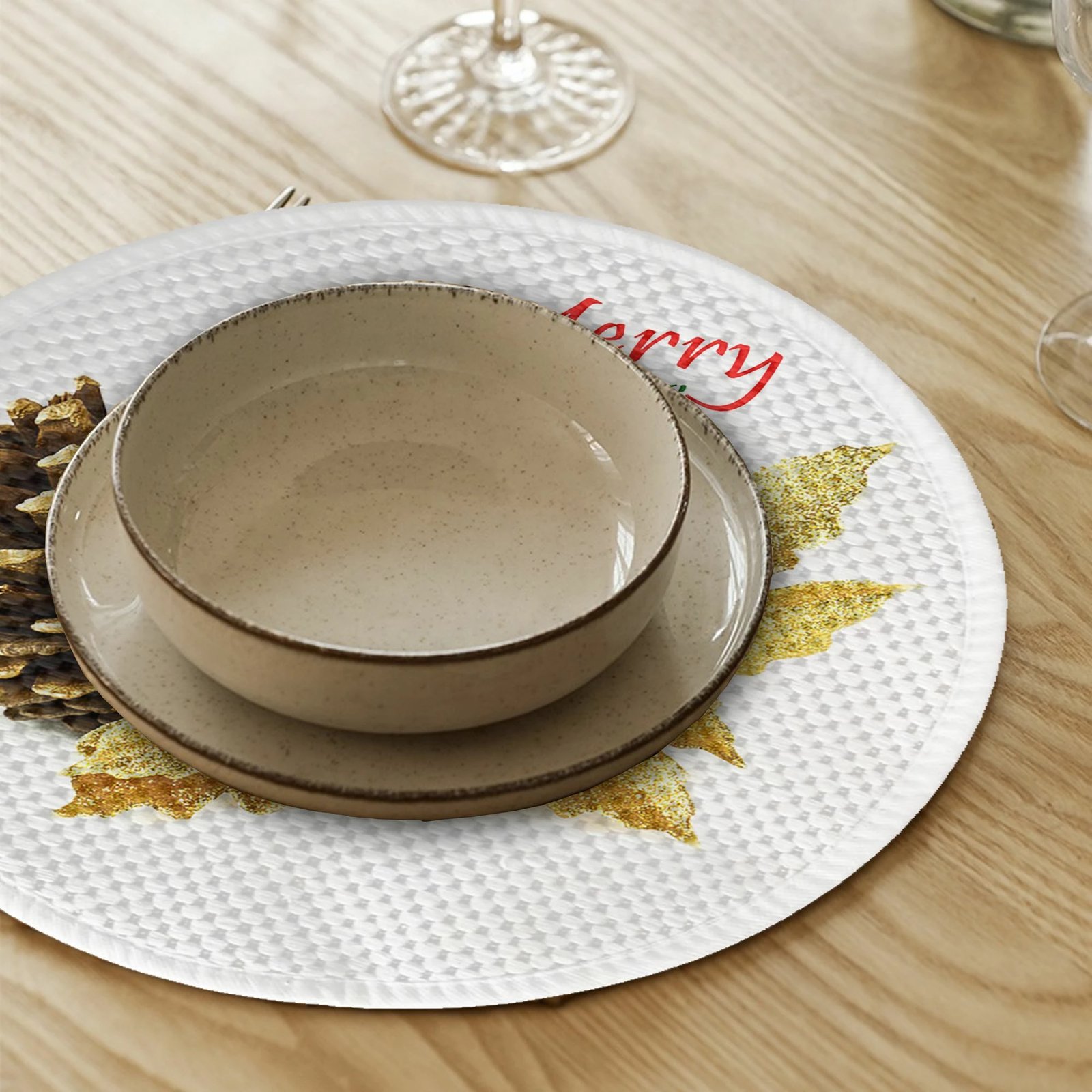 Set 4 copë mbulesa tavoline Hermia Concept, shumëngjyrëshe, 37 cm, 3747Supla