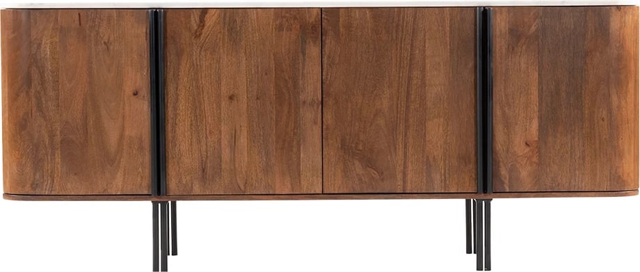 Bufe Terra Nova, 4 dyer, dru arre, mermer i bardhë, 180x40x76