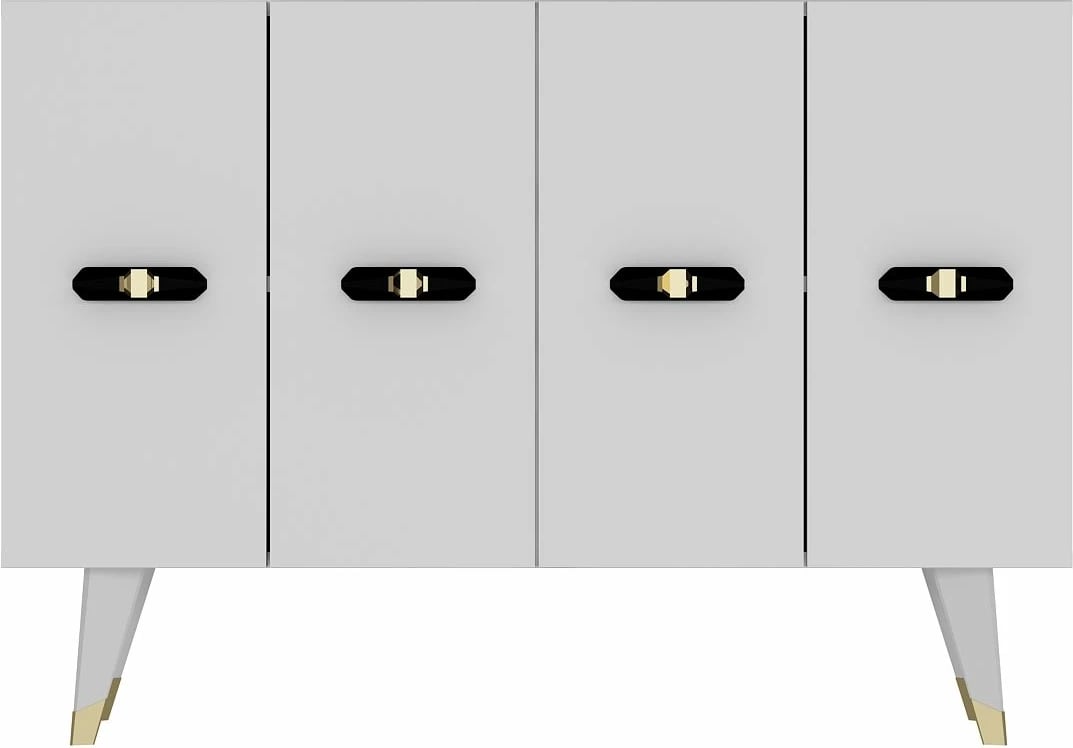 Konsol Skye Decor, Quart V, e bardhë me të artë