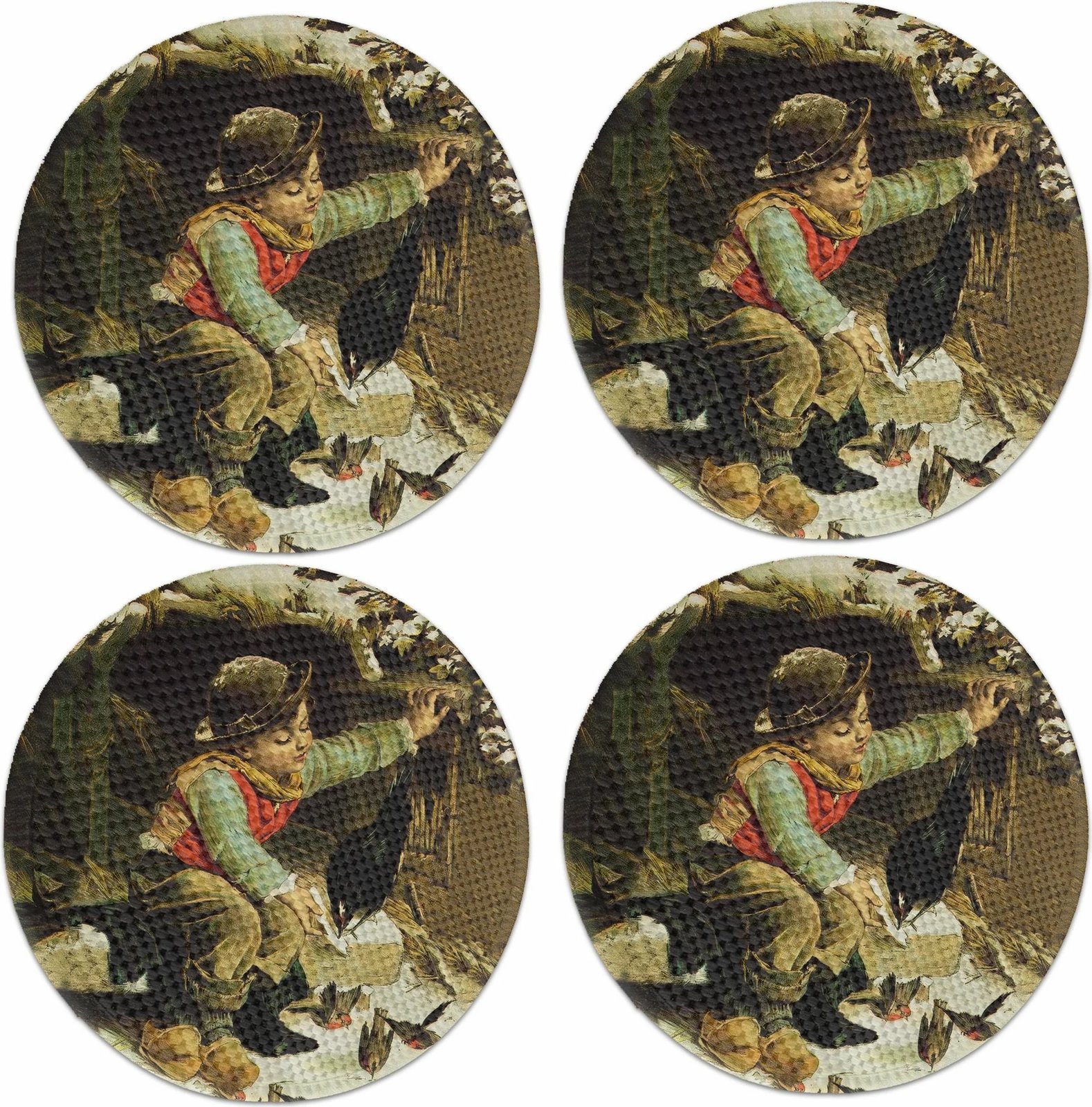 Set 4 copë mbulesa tavoline Hermia Concept, shumëngjyrëshe, 37cm