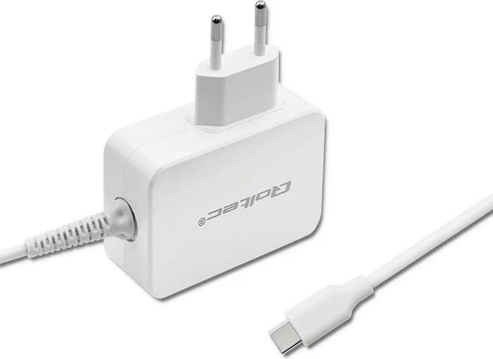 Karikues Qoltec 65W, USB Type-C, Power Delivery, i bardhë