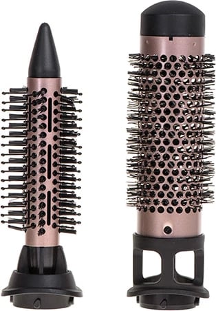 Stilues flokësh 2‑në‑1, Adler AD 2026, 1200W, 2 temperatura, goditje e ftohtë, 2 koka rrotulluese (21mm, 38mm), kabllo 1.8m, prizë C, e zezë/rozë e artë