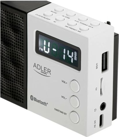Radio digjitale Adler AD1908 me Bluetooth, USB/SD, e zezë/bardhë Radio digjitale Adler AD1908 me Bluetooth, USB/SD, e zezë/bardhë