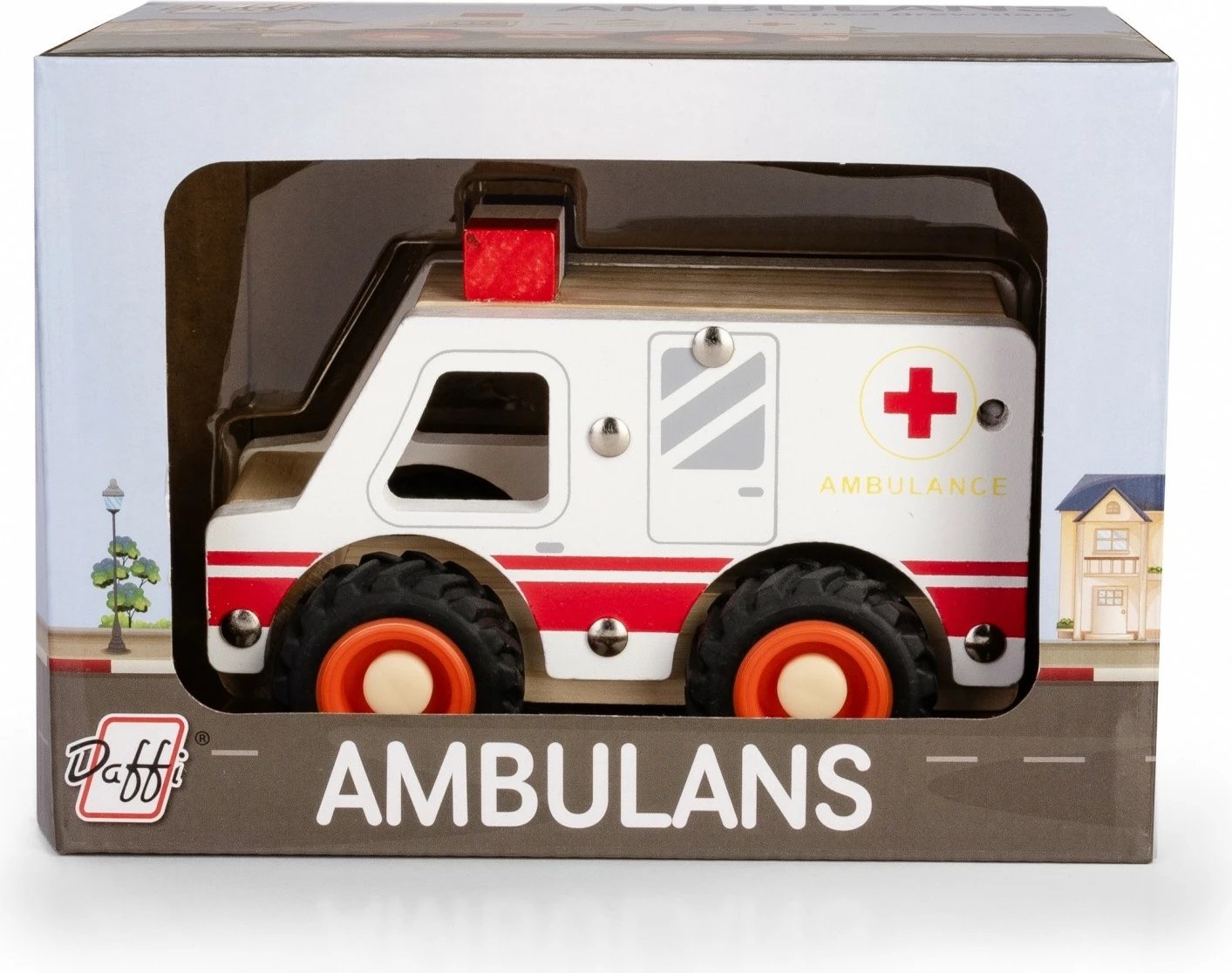 Lodër ambulancë prej druri Daffi D-135, shumëngjyrëshe