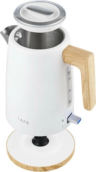 Ibrik elektrik Lafe Scandi Pro, 1.7L, Bardhë/Dru