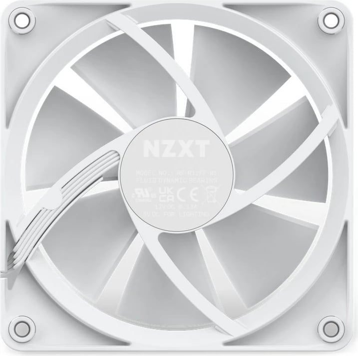 Set ventilatorë për kasë NZXT F120 RGB, 12 cm, 3 copë, Bardhë