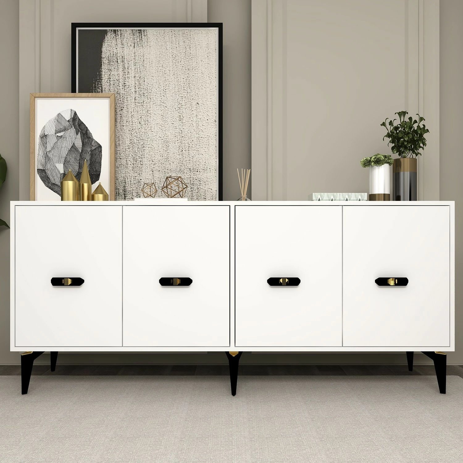 Konsolë Skye Decor, e bardhë, Fly