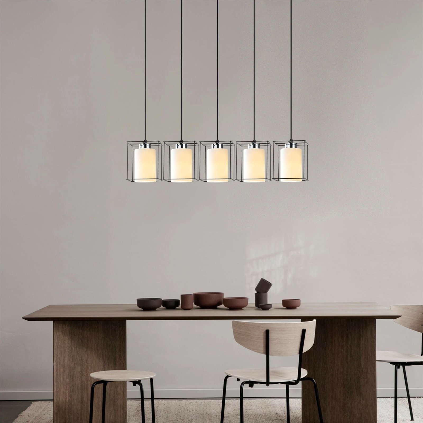 Llambadar Opviq Swank, i zi, 5 llampa, 85x113cm