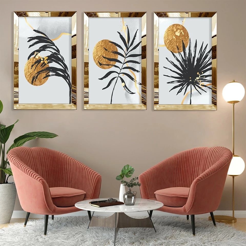 Pikturë dekorative MDF-Plexiglass (3 copë), Wallity, Huhu391, 40x60