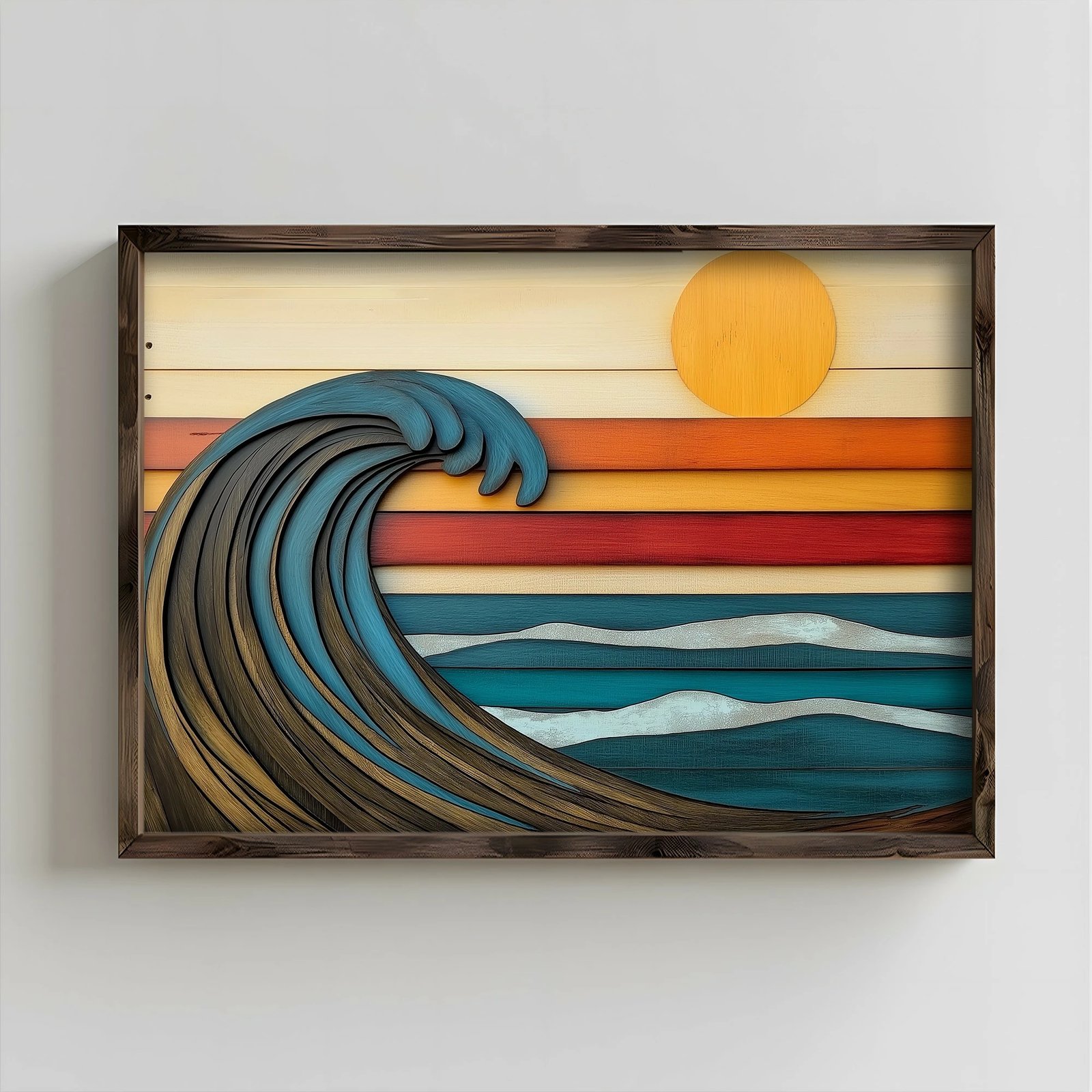 Pikturë dekorative me kornizë MDF, shumëngjyrëshe, TUN120-XL