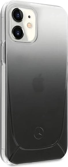 Mbështjellës Mercedes Transparent Line për iPhone 12 mini 5.4", hardcase TPU/PC, i zi